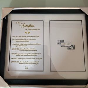 To My Daughter On Your Wedding Day Picture Frame